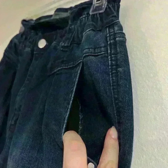 Vintage America Jeans Size 4 Dark Blue Denim High Ruffle Waist Retro Women used - Picture 4 of 7